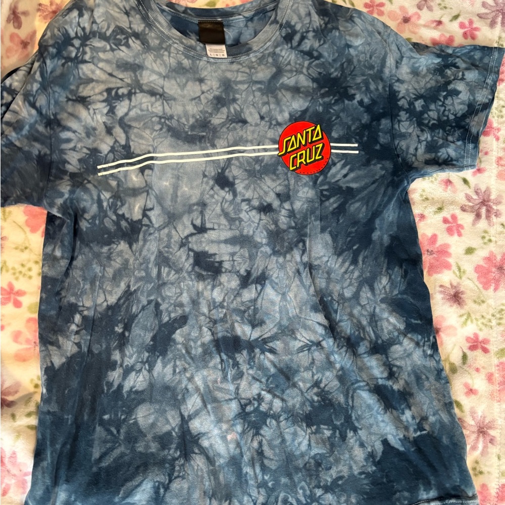 Santa Cruz Blue Tie-Dye Short Sleeve Tee